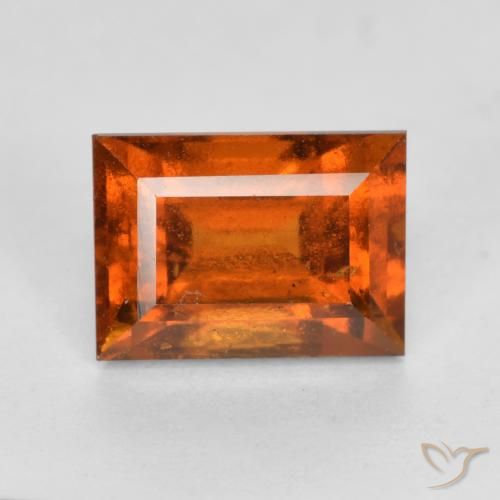 2.10ct Natural Naranja medio granate hessonita, Corte Baguette, VS-SI