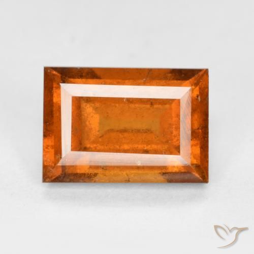 1.89ct Natural Naranja oscuro granate hessonita, Corte Baguette, VS-SI