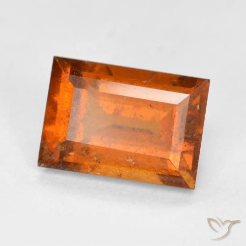 granate hessonita Naranja oscuro natural de 1.89 ct, Corte Baguette, VS-SI
