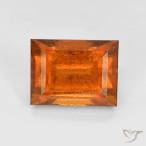 2.15ct Natural Naranja oscuro Granate Hessonita, Corte Baguette, VS-SI