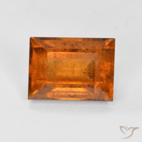 2.44ct Natural Naranja oscuro granate hessonita, Corte Baguette, VS-SI