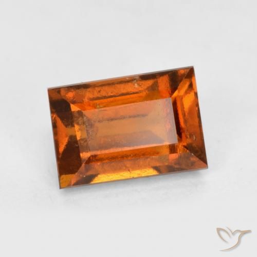 granate hessonita Naranja oscuro medio natural de 1.22 ct, Corte Baguette, VS