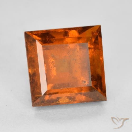 granate hessonita Naranja oscuro natural de 1.59 ct, Cuadrado, VS-SI
