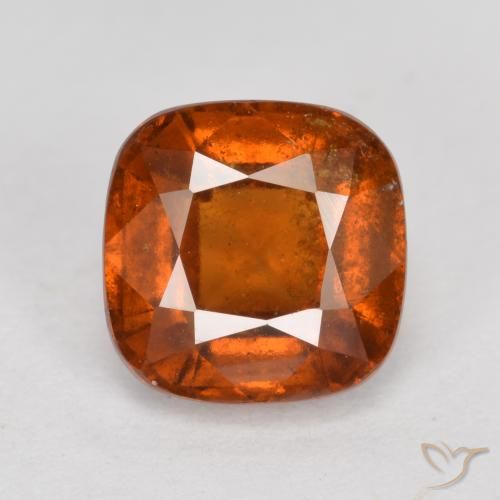 2.13ct Natural Ámbar naranja granate hessonita, Forma Cojín, SI