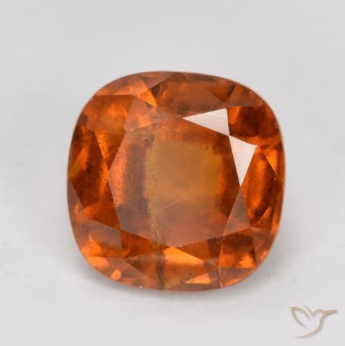 2.16ct Natural Ámbar naranja granate hessonita, Forma Cojín, SI
