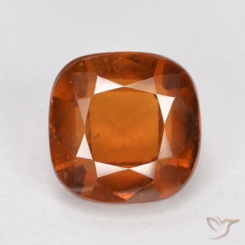2.32ct Natural Ámbar naranja granate hessonita, Forma Cojín, VS-SI