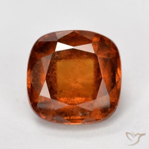 2.16ct Natural Naranja oscuro granate hessonita, Forma Cojín, VS-SI