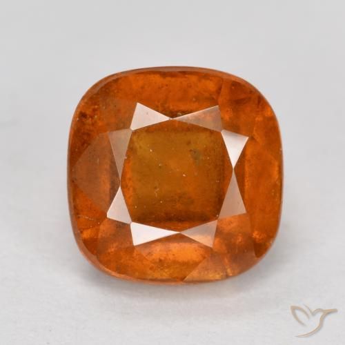 2.42ct Natural Ámbar naranja granate hessonita, Forma Cojín, SI