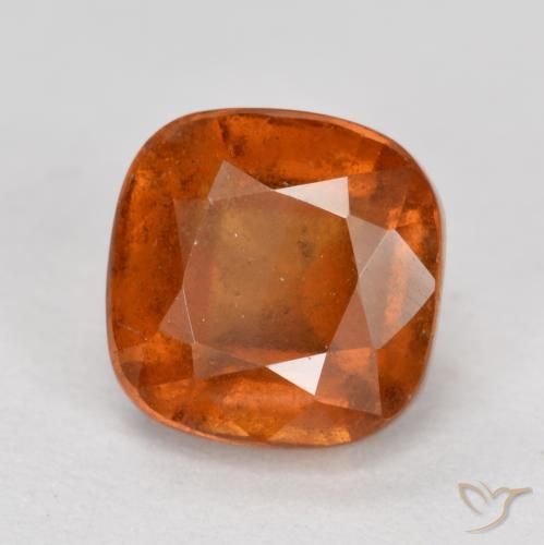 granate hessonita Ámbar naranja natural de 2.42 ct, Forma Cojín, SI