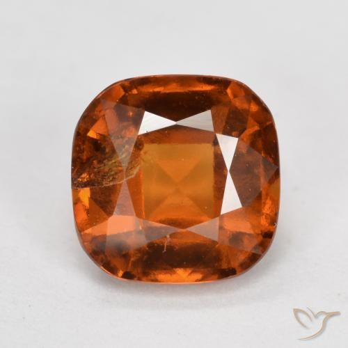 1.80ct Natural Naranja oscuro granate hessonita, Forma Cojín, SI