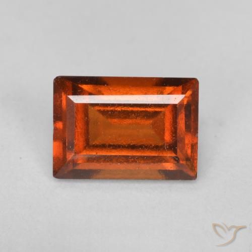 0.93ct Natural Naranja oscuro granate hessonita, Corte Baguette, VS
