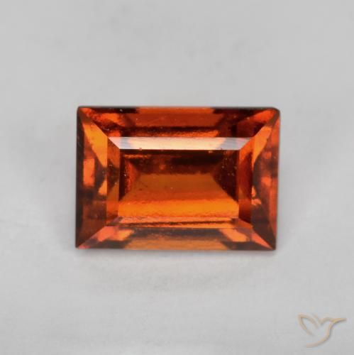 1.07ct Natural Naranja oscuro granate hessonita, Corte Baguette, VS