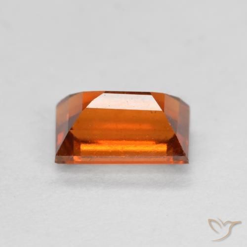 granate hessonita Naranja oscuro natural de 0.87 ct, Corte Baguette, VS