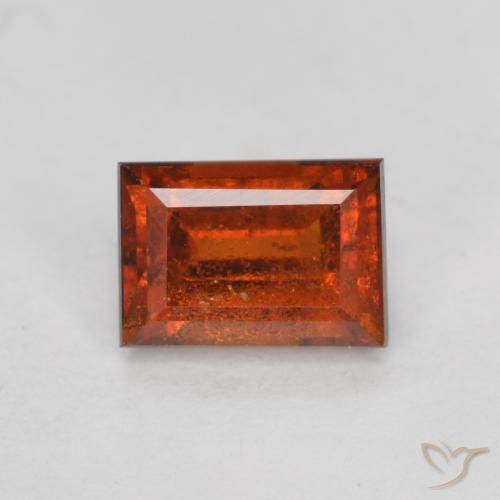 granate hessonita Naranja oscuro natural de 1.02 ct, Corte Baguette, VS