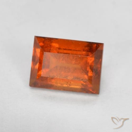 1.07ct Natural Naranja fuego granate hessonita, Corte Baguette, VS-SI