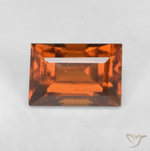 1.09ct Natural Naranja oscuro granate hessonita, Corte Baguette, VS