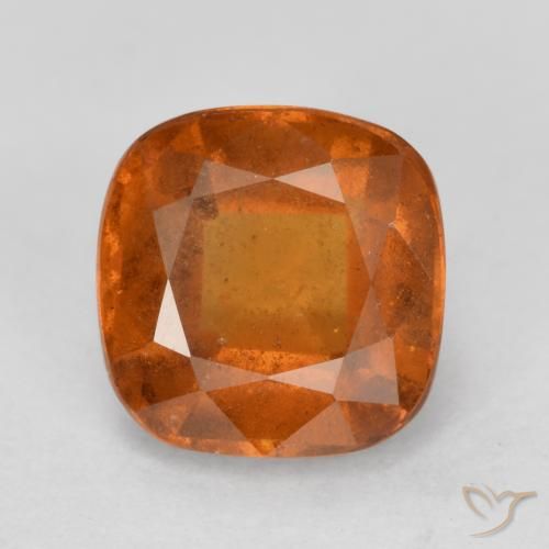 2.06ct Natural Naranja oscuro granate hessonita, Forma Cojín, VS-SI