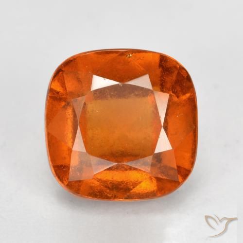 2.03ct Natural Naranja fuego granate hessonita, Forma Cojín, VS-SI