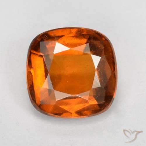1.67ct Natural Naranja medio granate hessonita, Forma Cojín, VS