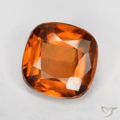 granate hessonita Naranja medio natural de 1.67 ct, Forma Cojín, VS