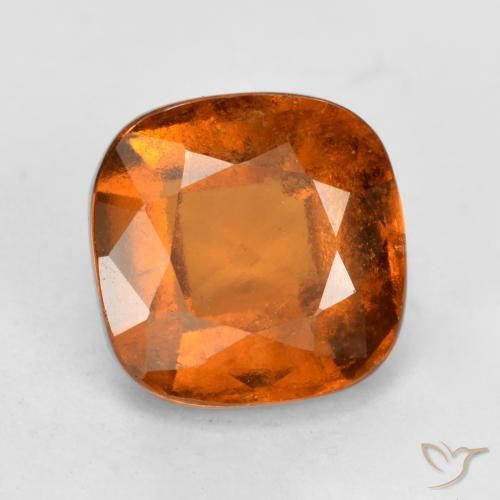 2.10ct Natural Naranja oscuro granate hessonita, Forma Cojín, VS-SI