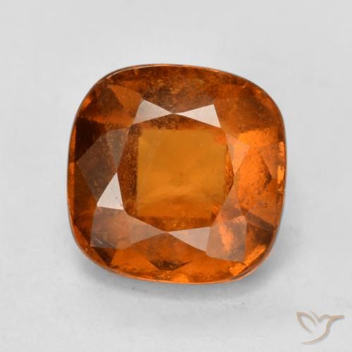 granate hessonita Naranja oscuro natural de 2.10 ct, Forma Cojín, VS-SI