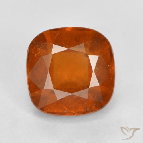 2.12ct Natural Naranja fuego granate hessonita, Forma Cojín, VS-SI