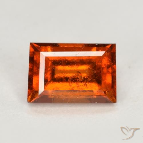 1.09ct Natural Naranja rojizo granate hessonita, Corte Baguette, VS