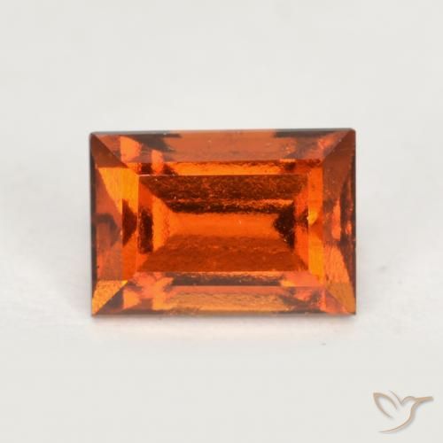 granate hessonita Naranja oscuro natural de 1.10 ct, Corte Baguette, VS