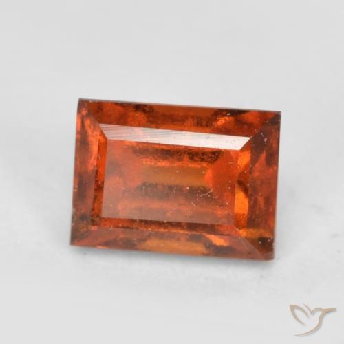 1.02ct Natural Ámbar naranja granate hessonita, Corte Baguette, VS