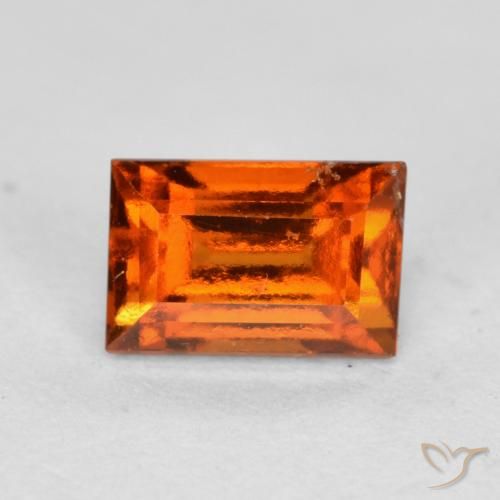 1.02ct Natural Naranja rojizo granate hessonita, Corte Baguette, VS