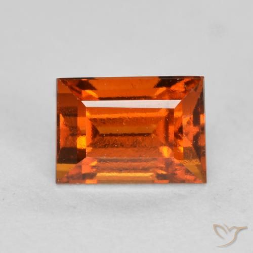 granate hessonita Naranja oscuro natural de 1.05 ct, Corte Baguette, VS