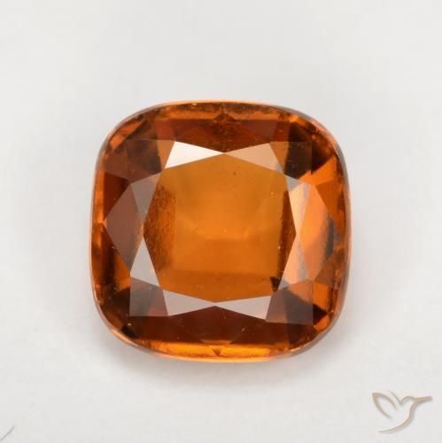 1.78ct Natural Naranja oscuro granate hessonita, Forma Cojín, VS