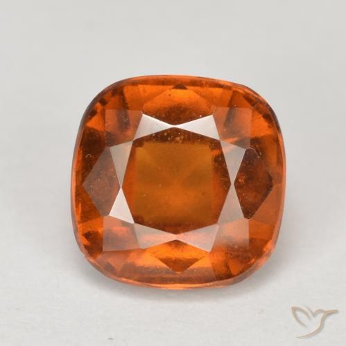 2.21ct Natural Naranja oscuro medio granate hessonita, Forma Cojín, VS