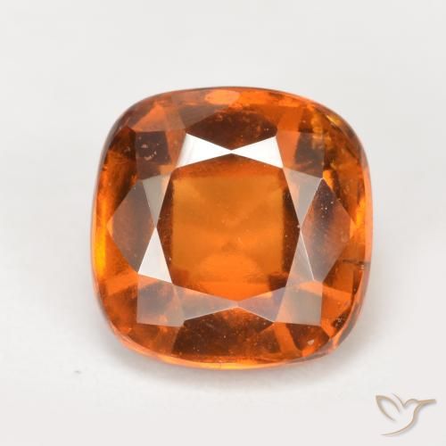 2.20ct Natural Naranja oscuro granate hessonita, Forma Cojín, VS
