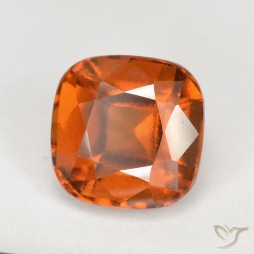 granate hessonita Ámbar naranja natural de 2.17 ct, Forma Cojín, VVS-VS