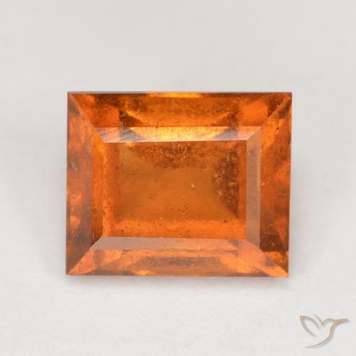 2.15ct Natural Naranja medio granate hessonita, Corte Baguette, VS-SI, Photo A