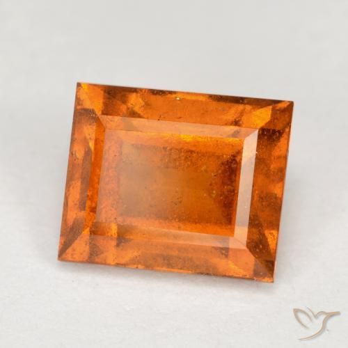 granate hessonita Naranja medio natural de 2.15 ct, Corte Baguette, VS-SI