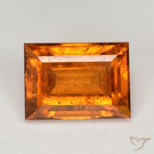 2.11ct Natural Naranja medio granate hessonita, Corte Baguette, VS-SI