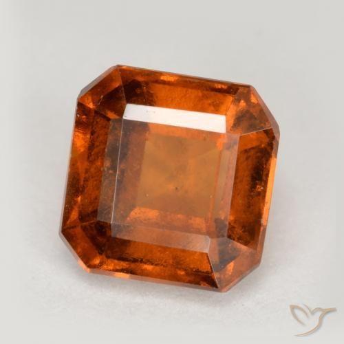 granate hessonita Ámbar naranja natural de 1.32 ct, Corte Octágono / Esmeralda, VS