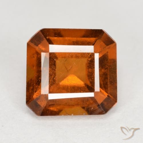 1.63ct Natural Naranja medio granate hessonita, corte esmeralda, VS-SI