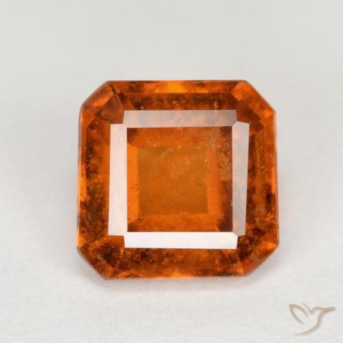 1.24ct Natural Ámbar naranja granate hessonita, corte esmeralda, VS-SI