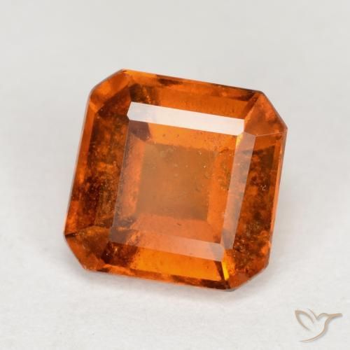granate hessonita Ámbar naranja natural de 1.24 ct, Corte Octágono / Esmeralda, VS-SI