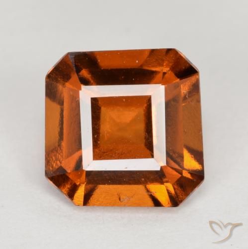 1.51ct Natural Naranja oscuro granate hessonita, corte esmeralda, VS