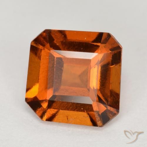 granate hessonita Naranja oscuro natural de 1.51 ct, Corte Octágono / Esmeralda, VS