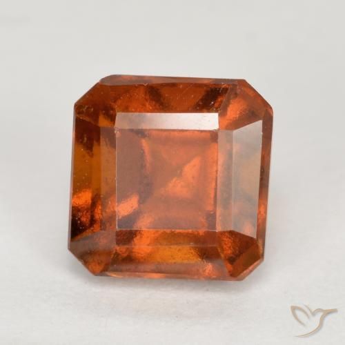 granate hessonita Naranja oscuro medio natural de 1.51 ct, Corte Octágono / Esmeralda, VS
