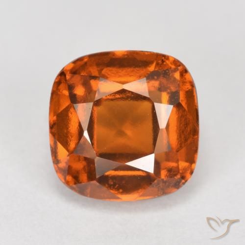 2.45ct Natural Naranja oscuro medio granate hessonita, Forma Cojín, VS