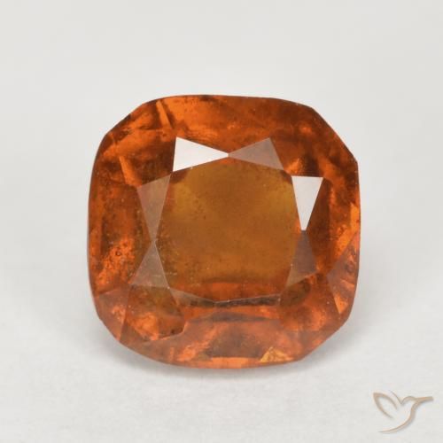 2.41ct Natural Ámbar naranja granate hessonita, Forma Cojín, SI