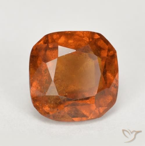 granate hessonita Ámbar naranja natural de 2.41 ct, Forma Cojín, SI