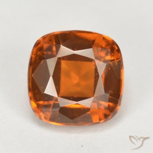 2.46ct Natural Naranja oscuro medio granate hessonita, Forma Cojín, VVS-VS